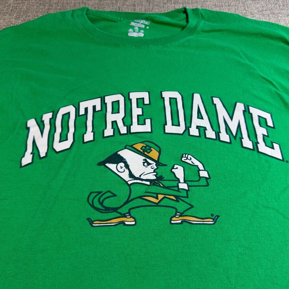 Champion Notre Dame Fighting Irish T Shirt Mens XL Green Leprechaun NCAA - Picture 2 of 6